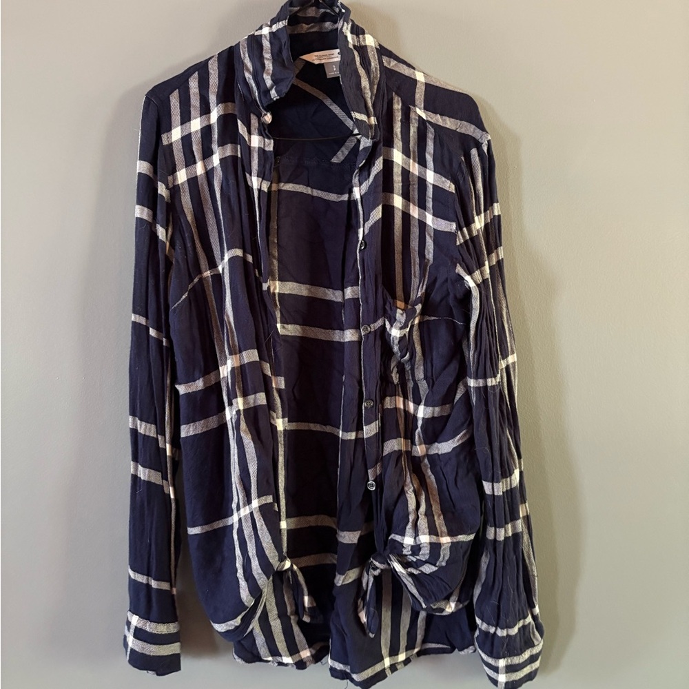 Old Navy Navy Blue Plaid Jacket
